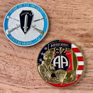 Home of the Infantry and 82nd Airborne Division Challenge Coins Set